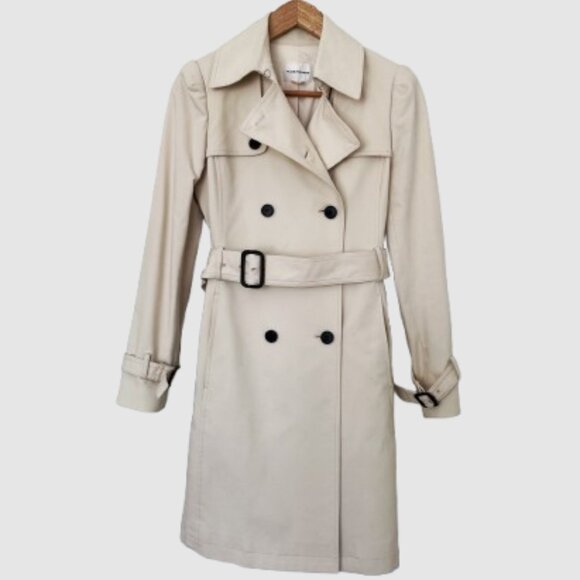 Club Monaco Mid Trench - Cream, Size S - Picture 1 of 4